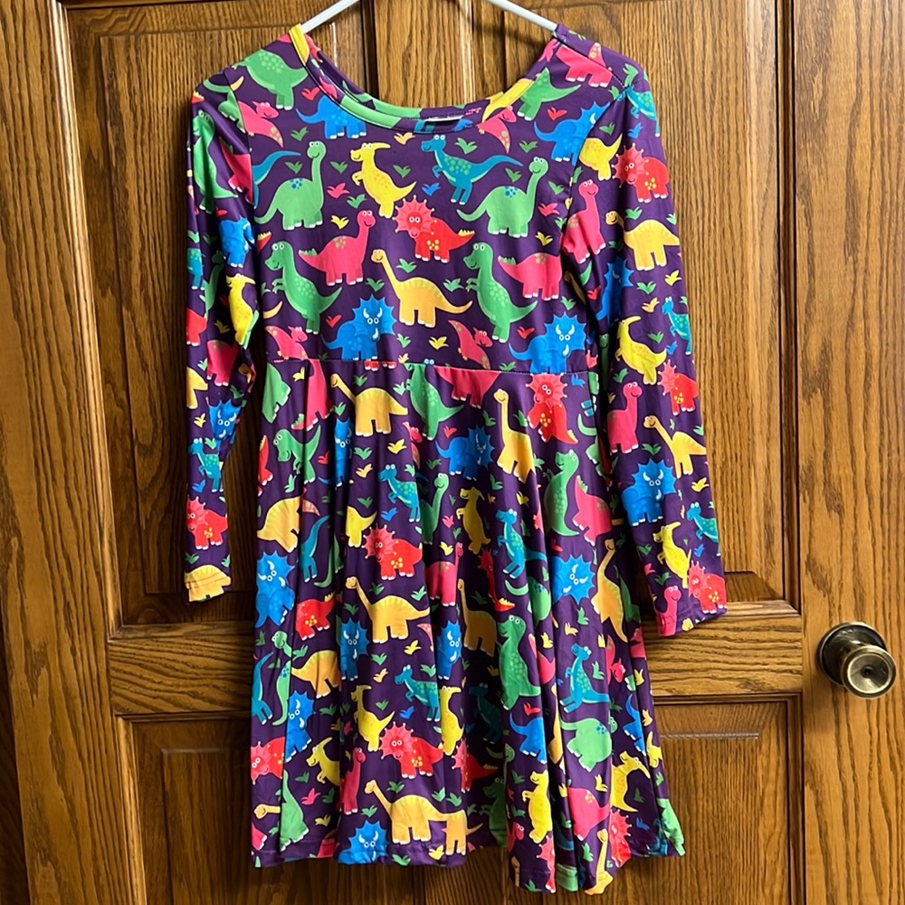 Girls dinosaur boutique 5XL dress fits like 10/12
